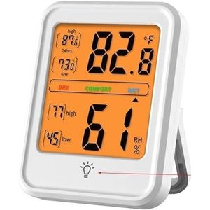 Digitale LCD Indoor Handige Temperatuursensor Vochtigheidsmeter Thermometer Hygrometermeter Nauwkeurige Monitor(M42-White)