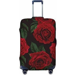 EVANEM Reizen Bagage Cover Dubbelzijdige Koffer Cover Voor Man Vrouw Rode Rose Wasbare Koffer Protector Bagage Protector Voor Reizen Volwassen, Zwart, Medium