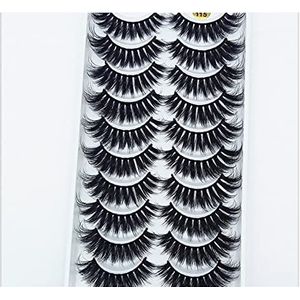 Nieuwe 2/5/10 paar Natuurlijke Valse Wimpers Fake Wimpers Lange Make 3D Nink Washes Extension Eyelash Mink Eyelashes voor Schoonheid (Color : 10 pairs 115)