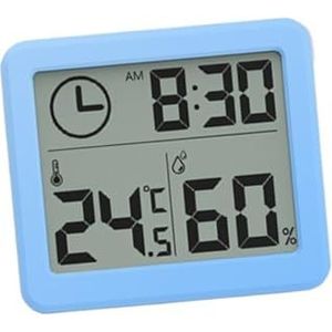 Multifunctionele Thermometer Hygrometer Automatische Elektronische Temperatuur-vochtigheidsbewaking Klok 3,2 Inch Groot LCD-scherm(Blue)