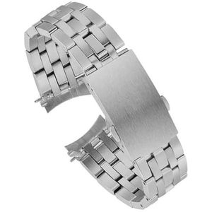dayeer Gebogen Roestvrij Stalen Horlogeband Voor Tissot 1853 T17 T461 T014430 T014410 PRC200 Horlogeband Zilver Gouden Band (Color : Silver, Size : 20mm)