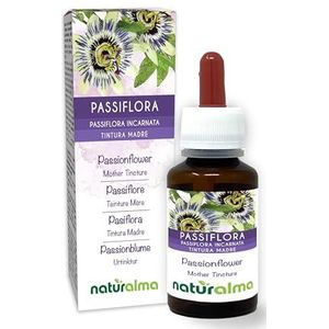 Wilde passiebloem (Passiflora incarnate) kruid met bloemen Alcoholvrije moedertinctuur Naturalma - Vloeibaar extract druppels 60 ml - Voedingssupplement - Veganistisch