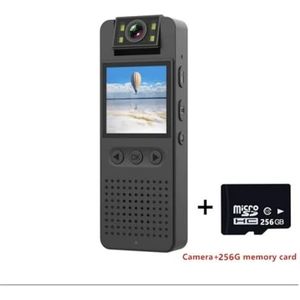 Mini-lichaamscamera, HD Actiecamera Politie Rechtshandhaving Kleine camera Micro Body Camcorder 1080P Infrarood Nachtzicht Wifi Hotspot Sportcamera voor wetshandhaving, levering (Color : Camera 256G