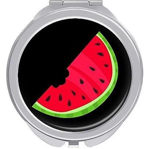 Watermeloen Cartoon Compacte Spiegel Ronde Pocket Make-up Spiegel Dubbelzijdige Vergroting Opvouwbare Draagbare Handspiegel