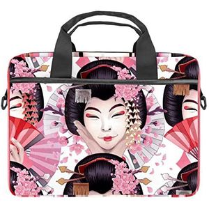 Vrouw Japanse Laptop Schouder Messenger Bag Crossbody Aktetas Messenger Sleeve voor 13 13.3 14.5 Inch Laptop Tablet Beschermen Tote Bag Case, Meerkleurig, 11x14.5x1.2in /28x36.8x3 cm