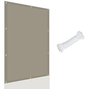 Rechthoekig Tuinoverkapping 2 x 2 m 98% Uv-bescherming Balkon Privacy Screen voor Binnenplaats Tuin Achtertuin Gazon, Khaki