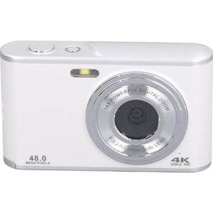 Compacte Digitale Camera 44 MP 4K Ultra HD Dubbele Lens, 16x Zoom, Autofocus, Anti-shake, 2,4 Inch IPS-scherm, Eenvoudige Selfie, Rijke Toepassingsscenario's Dun en Compact (WHITE)