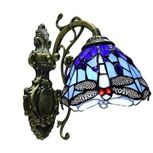 Tiffany Stijl Wandlamp Victoriaans Ontwerp 10 ""brede Libelle Wandlamp, Geschikt Voor Slaapkamer, Restaurant, Balkon Voorste Spiegel Licht