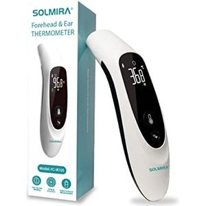 SOLMIRA Infrarood Voorhoofd Thermometer Zonder Contact, Directe Meting, Hoge Precisie, Geschikt Voor Baby's, Kinderen en Volwassenen