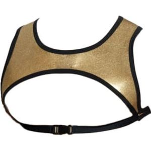 Men Adjustable Body Chest Buckle Sexy Top Nightclub Cosplay Clubwear(Gold,One Size)