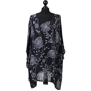 Addictive Nieuwe Italiaanse Bloemenprint Batwing Plus Size Katoen Tuniek Top