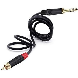 6,35 mm stereo jack plug symmetrische stekker naar tulpstekker montage microfoonkabel 1 m 1,5 m 2 m 3 m 5 m 8 m 10 m 1 stuk (kleur: rood zwart, maat: 1,5 m)