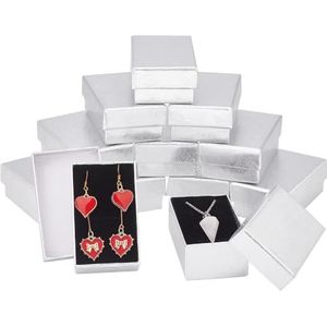 PH PandaHall 12 stuks kartonnen juwelendoos, 9,9 x 2 x 1,2 inch rechthoekige geschenkverpakking, sieraden geschenkdoos voor het organiseren van kettingen, ringen, oorbellen, Kerstmis, verjaardag,