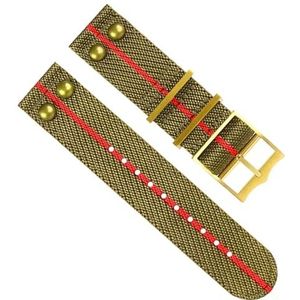 dayeer Nylon canvas horlogeband voor Hamilton stoffen horlogeband klinknagel polsband (Color : A25 Gold Buckle, Size : 20mm)