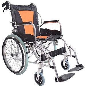 Rolstoelen Opvouwbare rolstoel Aluminiumlegering Opvouwbare lichtgewicht ouderenstoel Zelfrijdende handmatige rolstoelen voor volwassenen met kussen, draagbaar