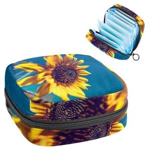Opbergtas voor maandverband, menstruatiekit tas voor school, menstruatiecup zakje, maandverband organizer, zonnebloembloesem