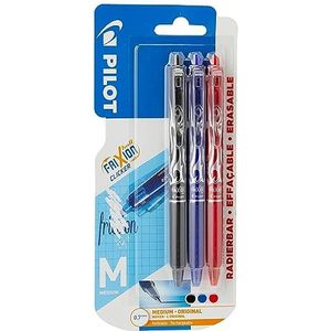 Pilot Pen Frixion Clicker Erasable Rollerball Pen - Zwart Triple Zwart/Blauw/Rood