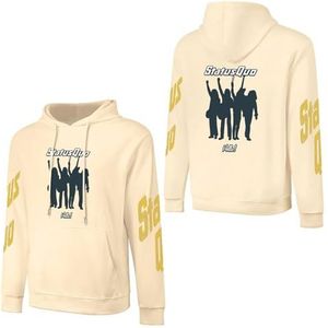 LSMCCOTP Sta-tus Logo Qu-o Katoenen Hoodie Pullover Heren Lange Mouw Sweatshirt Met Zak Voor Mannen Zachte Zwarte Hoody Basic Casual Fans Merch 3XL, Lichte abrikoos Kleur-stijl, 5XL