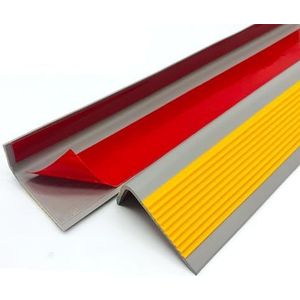 Zelfgeplakte trappen tegen glijbaan 393,7 inch L-vormige rubberen trapleuningen, antislip, zelfklevende traptrederand(Orange-yellow,354.3IN/9M)