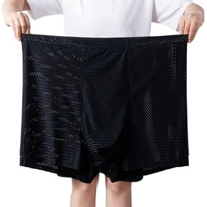Oversized Ijszijde Mesh Ondergoed Voor Heren Hoge Taille Stretch Comfort Boxershorts Zomer Koel Huidvriendelijk Slipje(Color:Black,Size:13XL)