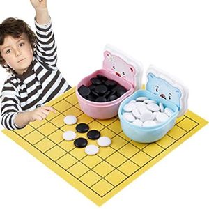 Reis Go-spel,Cartoon Go-set - Klassiek strategisch bordspel, Go Game Stones met Go Game Board voor 6+ kinderen Rossev