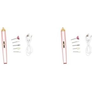 2 Set Huishoudelijke Spa 5-in-1 Nail Grinder Teennagel Professionele Oplaadbare Elektrische Polijsten Schuren Tool Sander Handtool Pedicure