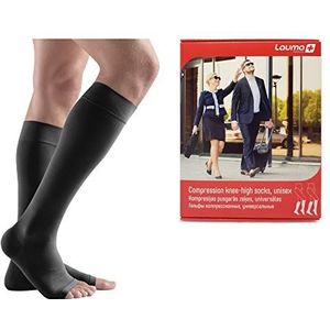 Lauma Medical , 23-32 mmHg Open-toe Medical Compression Knee-high Socks Class 2, Varicose Veins, Often Swelling in Legs, Pain in Calves and Feet (Long, M-Size, Black) AD208-2D-9999