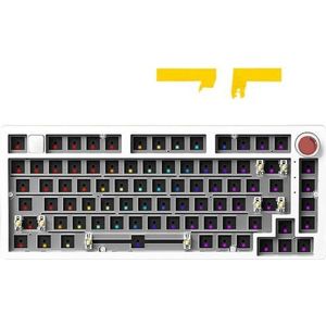 QPSJXN Mechanisch RGB-toetsenbord gemonteerd op de afdichting (wit-RGB Light)