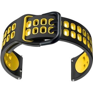 dayeer Siliconen Horlogeband voor TicWatch Pro 3 Ultra/LTE/2021 GPS S2 E2 GTX Vervanging Bandjes Armband 20mm 22mm (Color : Yellow, Size : 22 For Ticwatch GTX)