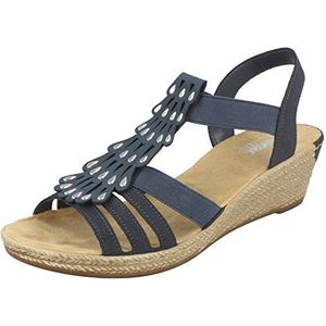 Rieker Dames 62436 Gesloten sandalen, Blauw Pacific, 39 EU