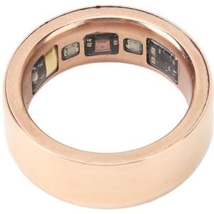 Vcedas Smart Ring Roze Goud Slaapmonitor, gezondheidstracker, waterdichte aluminium-keramische slimme fitnessring voor lichaamstemperatuurstap (US 9, 59,5 mm)