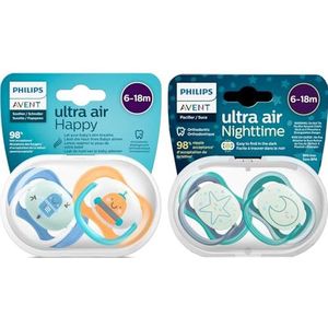 Philips - Avent Ultra Air - Fopspeen - Glow-in-The-Dark Night en Ultra Air Day - 4 Stuks