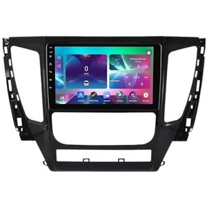 9"" Android 14 Touchscreen Autoradio 2 din met AHD Omgekeerd beeld Bediening op het stuur Bluetooth GPS navigatie Draadloze CarPlay voor Mitsubishi Pajero 2016-2018(Q400(8+256G))