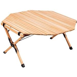 Campingtafel Klaptafel Buitentafel Draagbare Opvouwbare Houten Reiskampeertafel, Achthoekige Roltafel, Picknicktafel Opvouwbare Campingtafel Picknicktafel