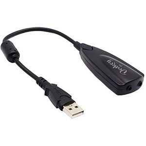 Donkey pc Geluidskaart, USB 7.1, adapter USB naar 3,5 mm jackstekker, externe geluidskaart met kabel en koptelefoon- en microfoonadapter op USB, voor pc, 15 cm lange kabel.