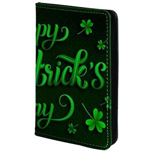 Groene letters St Patrick's Day paspoorthouder, paspoorthoes, paspoortportemonnee, reisbenodigdheden, Meerkleurig, 11.5x16.5cm/4.5x6.5 in