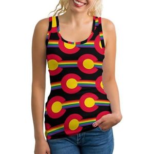 Colorado Regenboog dames tanktop mouwloos T-shirt pullover vest atletische basic shirts zomer bedrukt