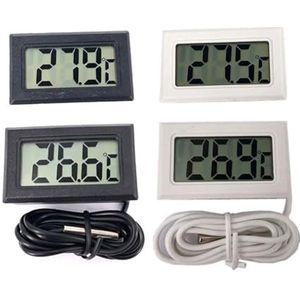 1 digitale LCD-thermometer for vriezertemperatuur -50~110 graden koelkastthermometer(Black without cable)