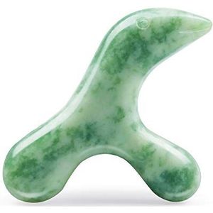 Jade Stone Trigger Point Massage Tool-Diepe Weefselmassage - Reflexologie Acupressuur Massage Tools voor Full Body Relaxing Myofasciale Release Pijnverlichting, Echte Energie Jade Natuurlijke ZelfMassage Bar