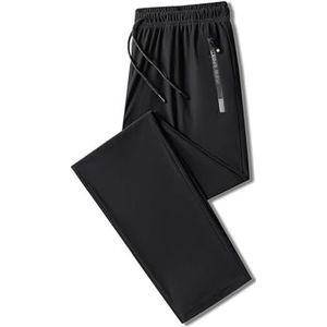 ZEEHXQ Zomerse joggingbroek van ijszijde for heren, verticaal aanvoelende lounge casual sportbroek, sneldrogende slim fit dunne herenbroek (Color : Bulkhead Black, Size : 8XL)
