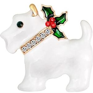 Broche Spelden Voor Dames Kerst Hond Broche Retro Creatieve Dier Broche Pin Dame Jas Jas Accessoires Broche Dames Art (Color : B, Size : 3.5 * 3.3cm)