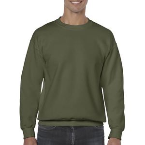GIDUTEX Pullover van Gildan Heavy Blend Crewneck Sweatshirt voor heren, S - 5XL, legergroen, L