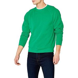 Fruit of the Loom - Sweatshirt voor heren - Raglan sweatshirt, Groen (Kelly Green), S