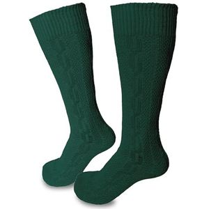 Steigenhöfer Manufaktur Klederdrachtsokken voor heren en dames, lang, klassieke kniekousen in vlechtpatroon, Oktoberfest, kousen van katoen voor mannen en vrouwen, donkergroen, 45/46 EU