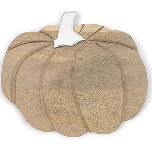 Riviera Maison Serveerplank bruin, snijplank, herfstdienblad met pompoen, handgemaakt - RM Pumpkin Serving Board M - hout - (LxBxH) 29,5 x 23 x 1,5 cm