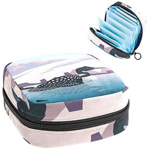 Maandverband Opbergtas,Draagbare maandverband Opbergzak,Dier, Meerkleurig, 4.7x6.6x6.6 in/12x17x17 cm