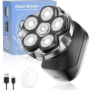 Koud scheerapparaat voor heren, elektrisch, 8D magnetisch elektrisch scheerapparaat, IPX7 waterdicht, met led-display, oplaadbaar type C, nat en droog kopfraseerapparaat