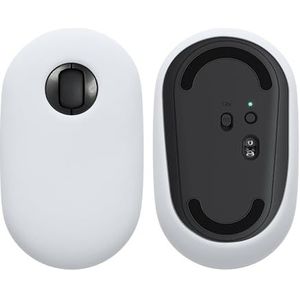 kwmobile Siliconen beschermhoes compatibel met Logitech Pebble Mouse - Zachte muis hoes - Meer grip - Deels doorschijnend - wit