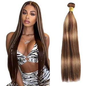 Lakaisa Straight Human Hair Bundles Blonde 100% Unprocessed Brazilian Remy Hair P427 Highlight Real Hair Extensions Sew in Hair 1 Bundle No Smell for Woman 32 Inch
