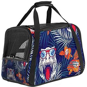 Pet Travel Carrying Handtas, Handtas Pet Tote Bag voor Kleine Hond en Kat Dinosaurus Tropical
